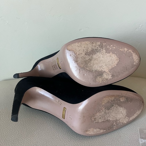 Gucci Classic Black Suede Round Toe High Heels Women’s Size 37 - Picture 9 of 13